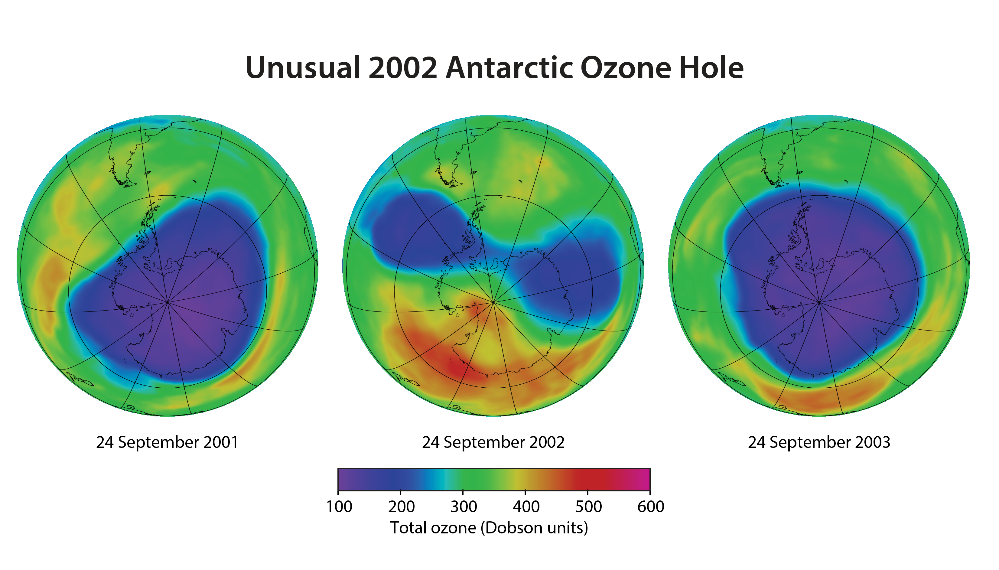 Unusual 2002 Antarctic Ozone Hole