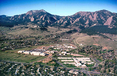aerial view of NOAA and NIST in Boulder