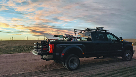 microDop lidar in the truck bed