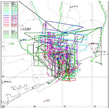 Summary of Twin Otter flight tracks in Houston area