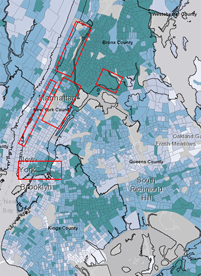 map of NYC targeted areas