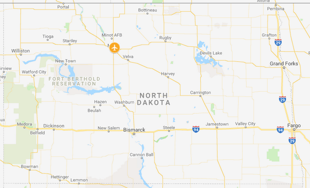 North Dakota location map