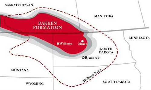 Bakken Formation map
