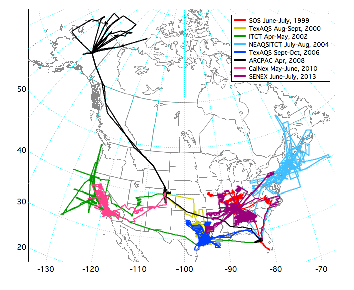 map of major aircraft missions