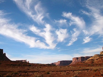 Cirrus clouds over desert