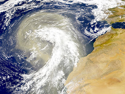 Saharan Dust plume and clouds