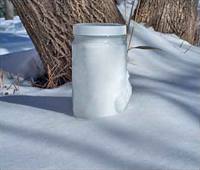snow sample in a jar
