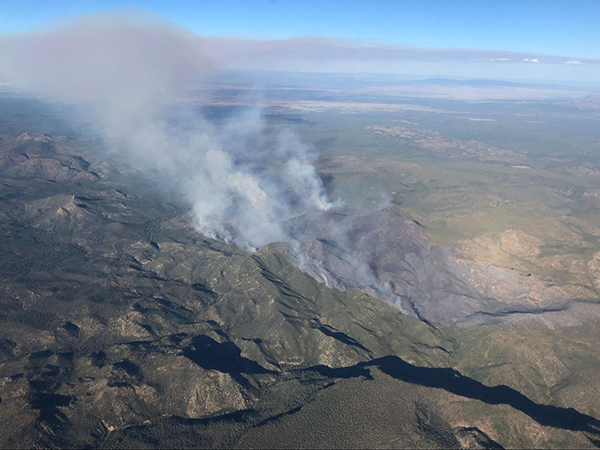 wildfire as seen from science flight
