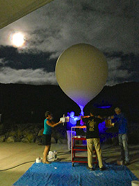 balloon launch at night