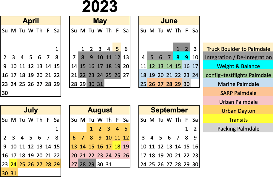 NASA DC-8 calendar for April-August 2023