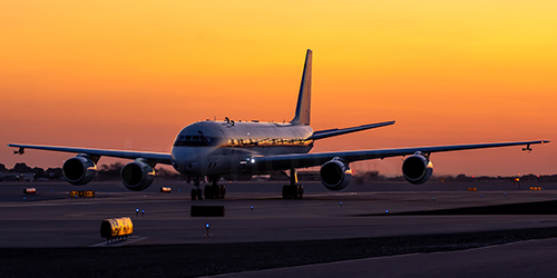 NASA DC-8 at sunset