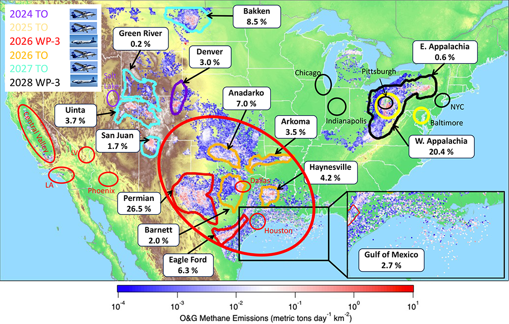 methane emissions estimates from U.S. O&G production basins