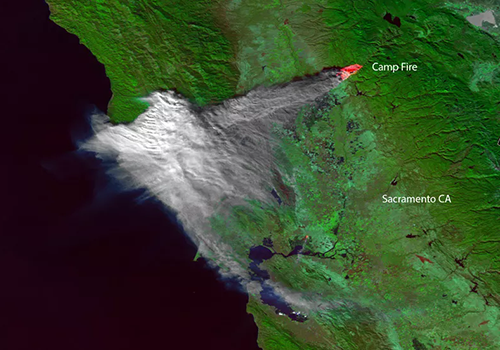 NOAA satellite image of northern California