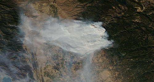 NASA satellite image of northern California