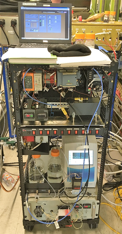 instrument on rack in lab