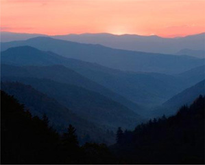 mountains at sunset