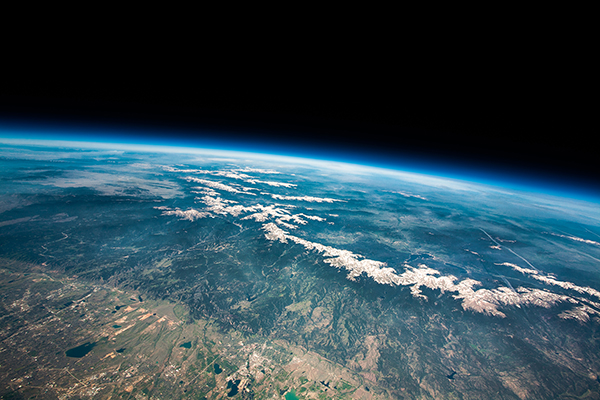 Earth view from stratosphere balloon